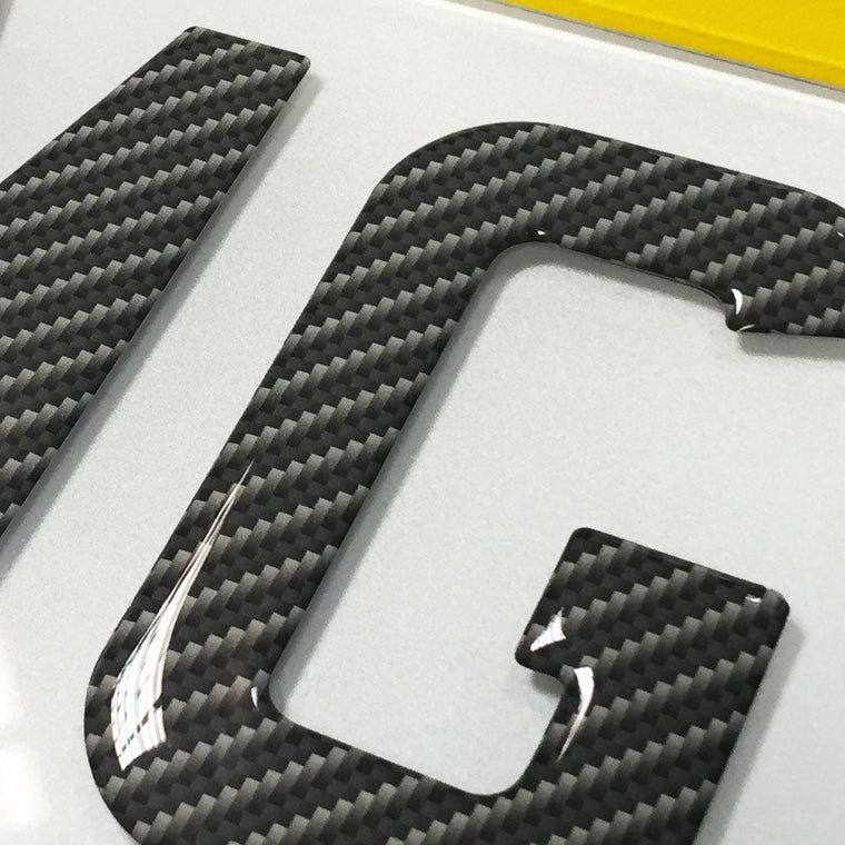 3D Carbon Fibre Gel Showplates - Sleek Textured Finish | Quick Dispatch Plates & Signs