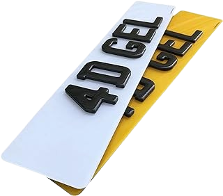 Pair 5D Gel Number Plates - Ultra Reflective & Customizable | Quick Dispatch Plates & Signs